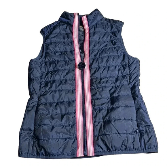 Pearly Vine puffer vest ,women Small.Blue,pink straight ribbon,tassel,Maggie May - Picture 6 of 16